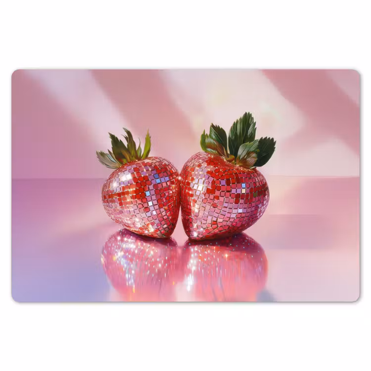 Disco - Fruit - Glitter - Strawberry Placemat vinyl groot -zzsfeer1_Kitchenyeah-website