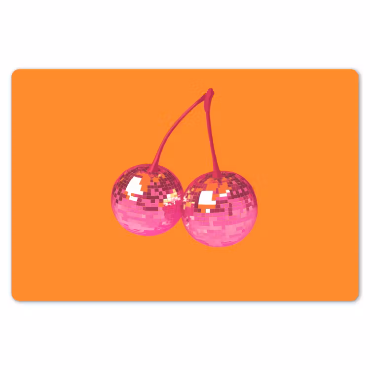 Discoballen - Kers - Spiegels - Roze Placemat vinyl groot -zzsfeer1_Kitchenyeah-website
