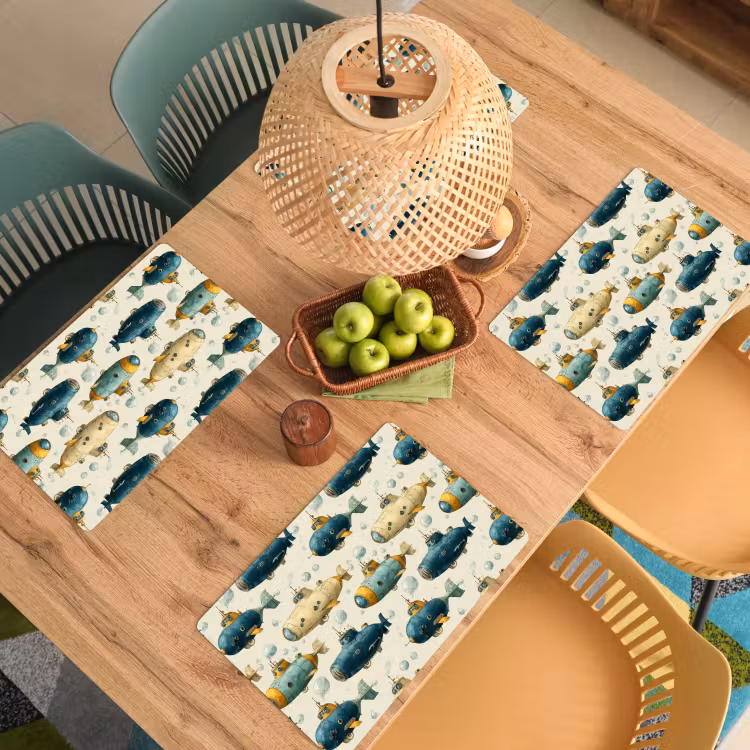 Duikboot - Fantasie - Kleurrijk Placemat vinyl groot 368 -zzsfeer5_Kitchenyeah-website