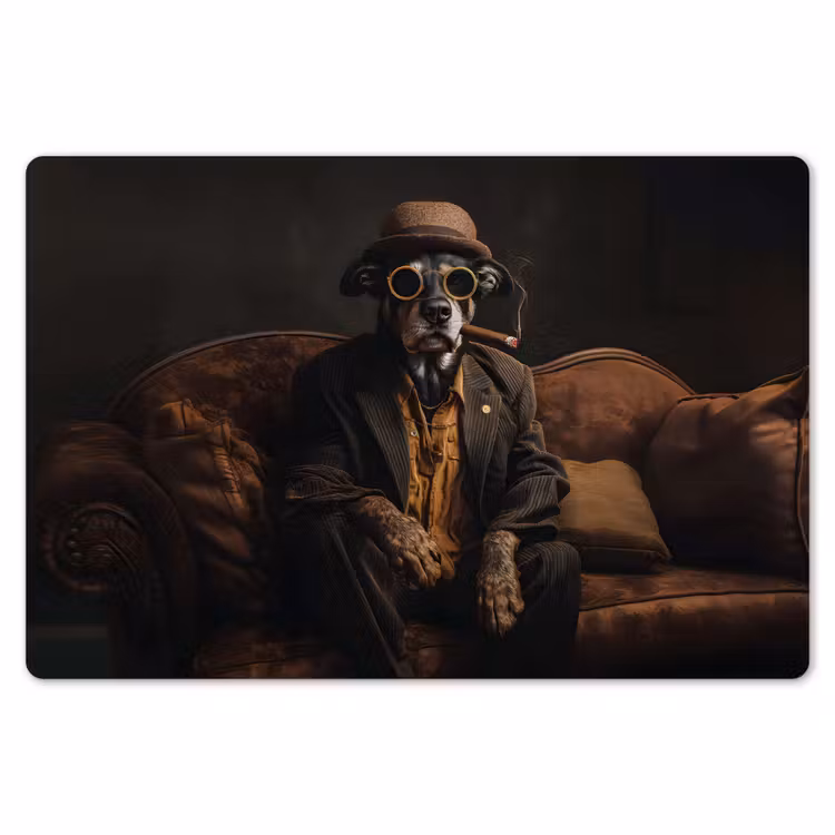 Hond - Sigaar - Hoed - Pak Placemat vinyl groot -zzsfeer1_Kitchenyeah-website