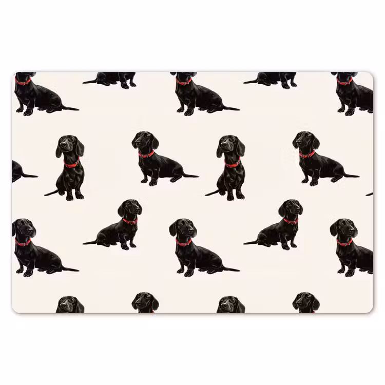 Hond - Patroon - Zwart Placemat vinyl groot 368 -zzsfeer1_Kitchenyeah-website