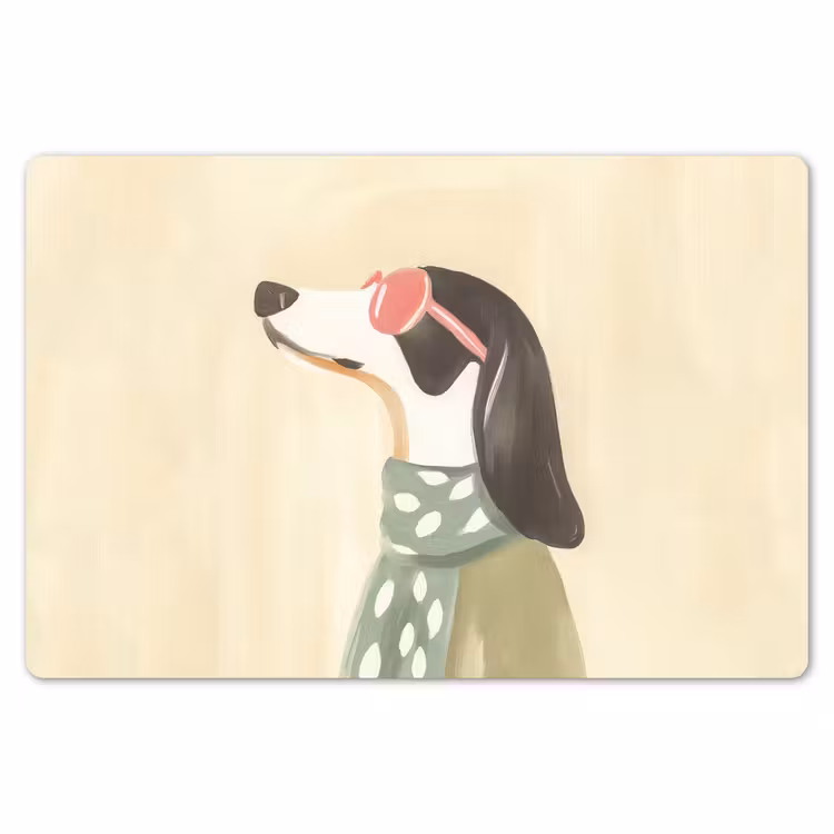 Hond - Zonnebril - Sjaal Placemat vinyl groot -zzsfeer1_Kitchenyeah-website