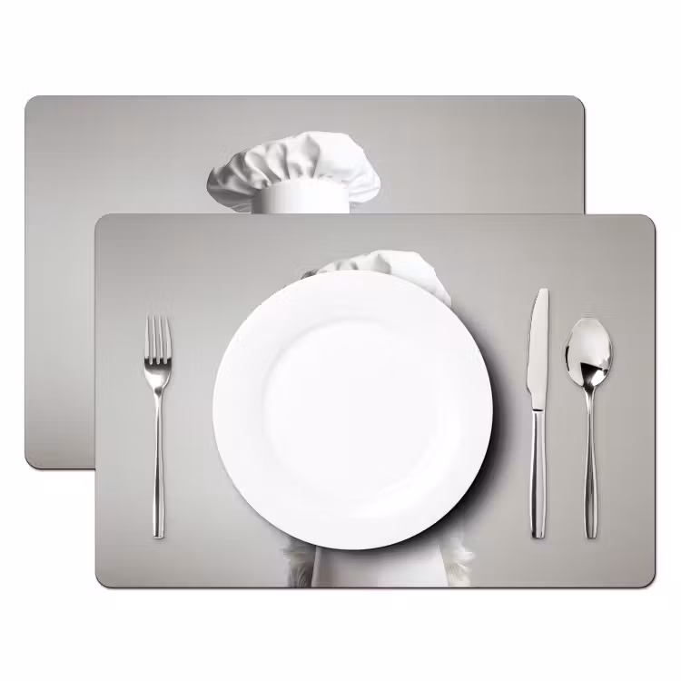 Hond - Wit - Kok Placemat vinyl groot -zzsfeer2_Kitchenyeah-website