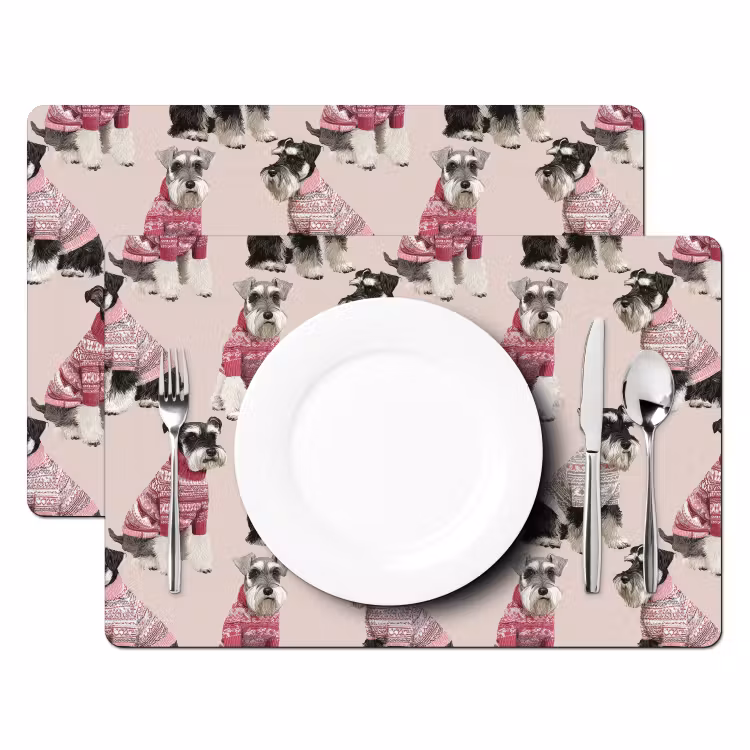 Honden - Truien - Rood Placemat vinyl groot 368 -zzsfeer2_Kitchenyeah-website