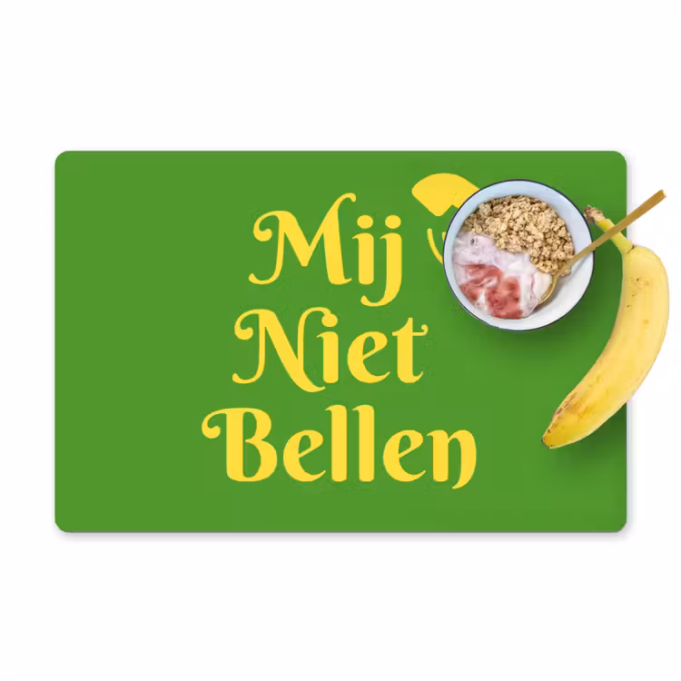 Mij niet bellen - Telefoon - Groen Placemat vinyl groot -zzzproduct_Kitchenyeah-website