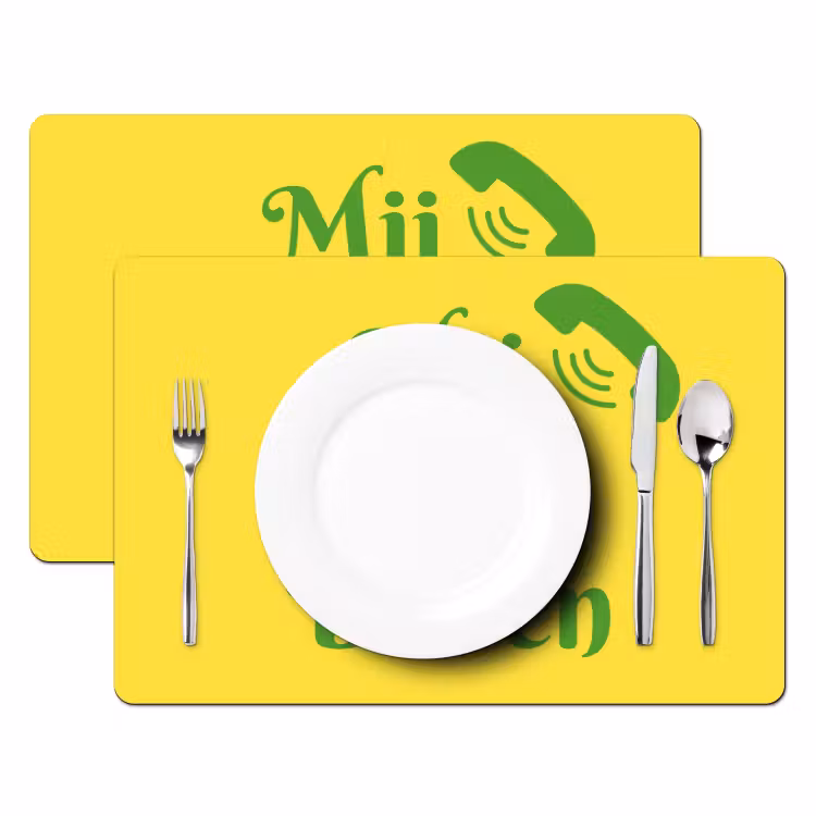 Mij niet bellen - Telefoon - Geel Placemat vinyl groot -zzsfeer2_Kitchenyeah-website