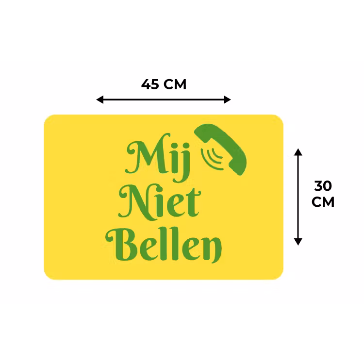 Mij niet bellen - Telefoon - Geel Placemat vinyl groot -specs