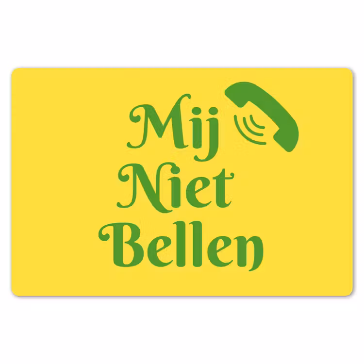 Mij niet bellen - Telefoon - Geel Placemat vinyl groot -zzsfeer1_Kitchenyeah-website