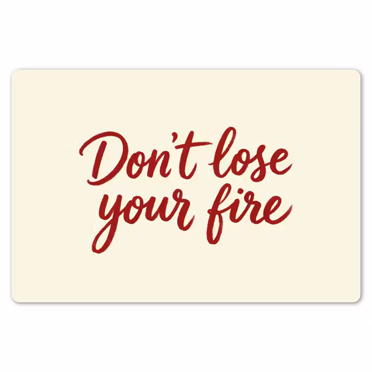 Don't lose your fire - Rood - Wit - Minimalistisch Placemat vinyl groot -zzsfeer1_Kitchenyeah-website