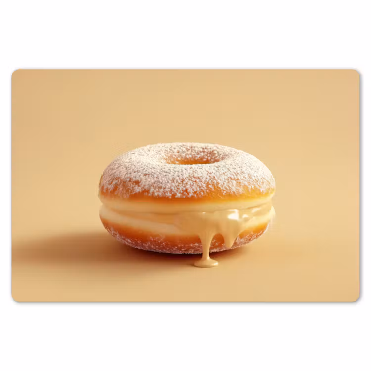 Donut - Romig - Poedersuiker - Beige Placemat vinyl groot -zzsfeer1_Kitchenyeah-website