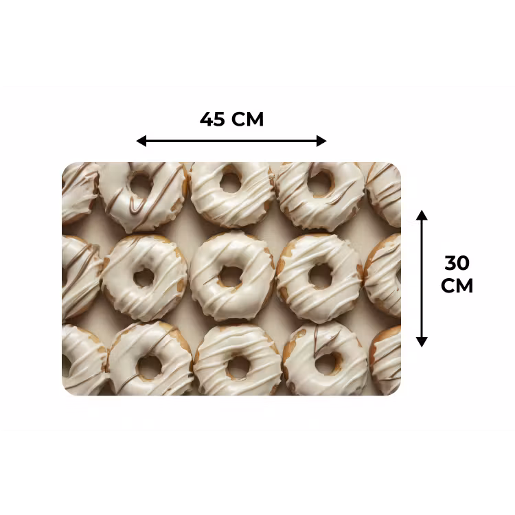 Donuts - Chocolade - Wit - Beige Placemat vinyl groot -specs