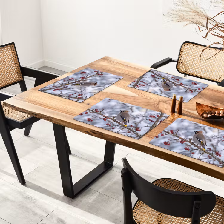 Pestvogel - Bessen - Winter - Natuur Placemat vinyl groot -zzsfeer4_Kitchenyeah-website