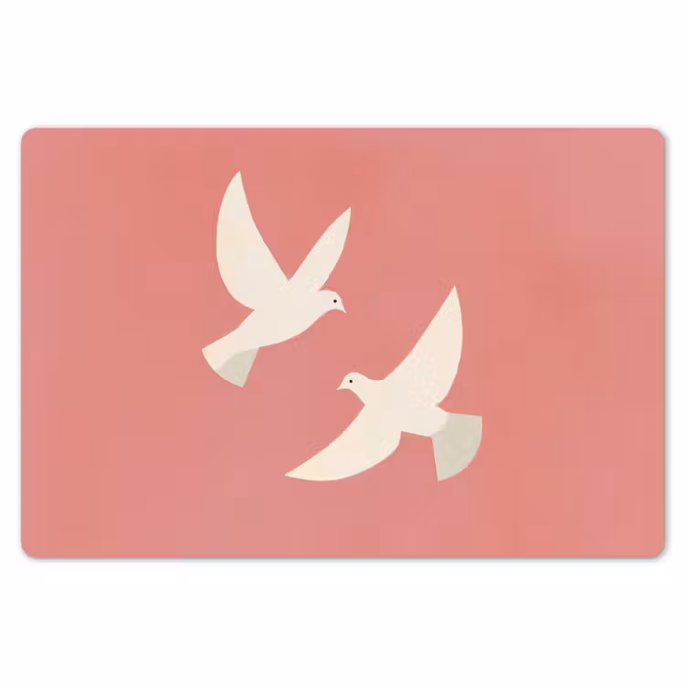 Duiven - Wit - Sierlijk Placemat vinyl groot -zzsfeer1_Kitchenyeah-website