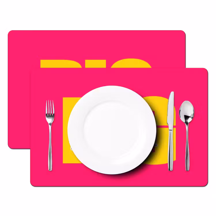 Dream big - Roze - Geel - Minimalistisch Placemat vinyl groot -zzsfeer2_Kitchenyeah-website