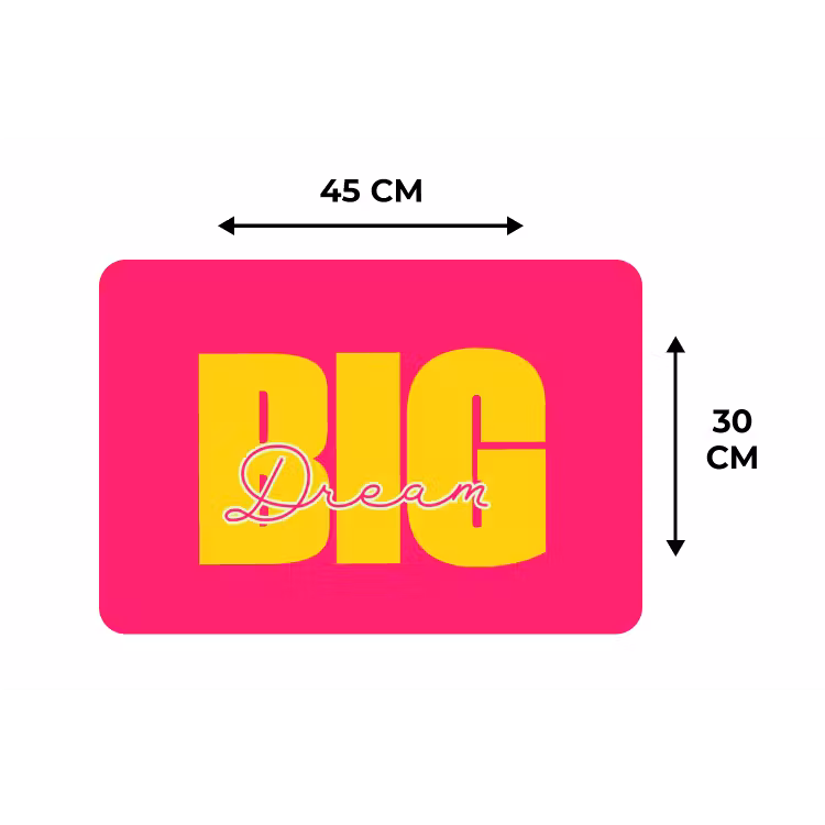 Dream big - Roze - Geel - Minimalistisch Placemat vinyl groot -specs