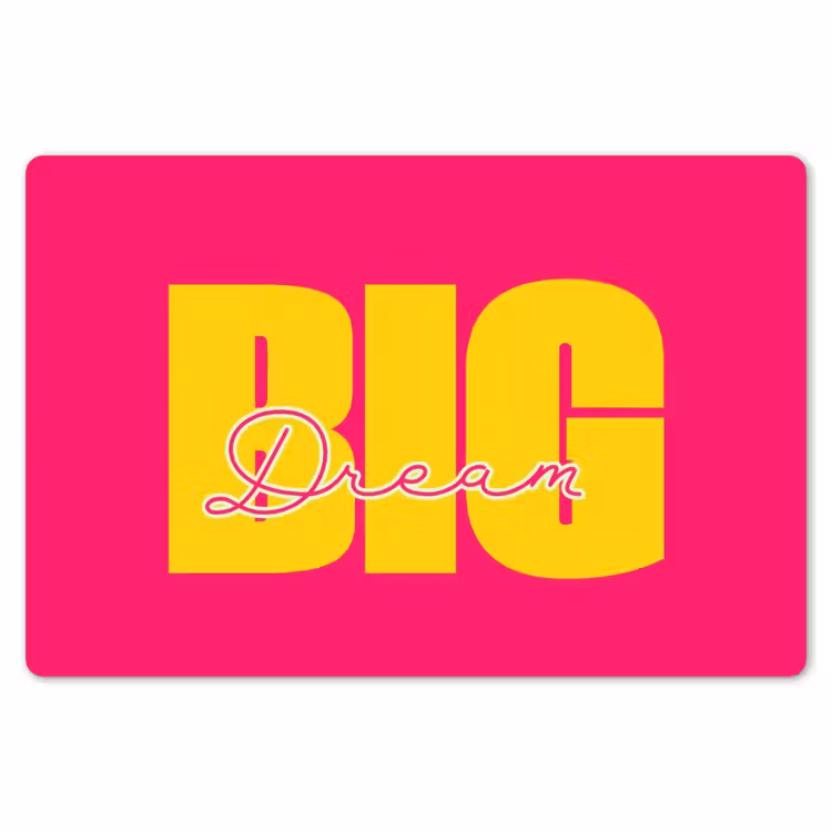 Dream big - Roze - Geel - Minimalistisch Placemat vinyl groot -zzsfeer1_Kitchenyeah-website