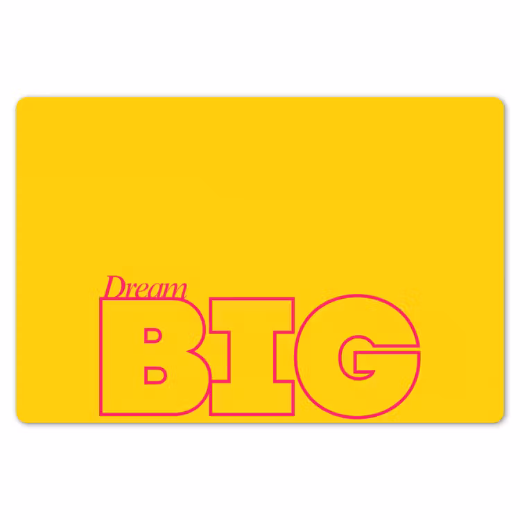 Dream big - Geel - Grafisch Placemat vinyl groot -zzsfeer1_Kitchenyeah-website