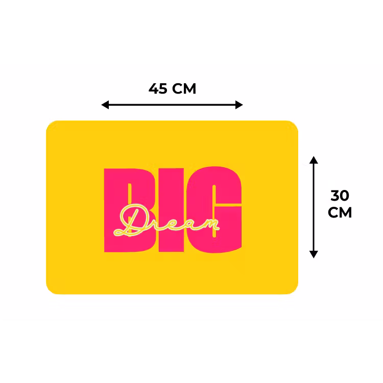 Dream big - Geel - Roze Placemat vinyl groot -specs