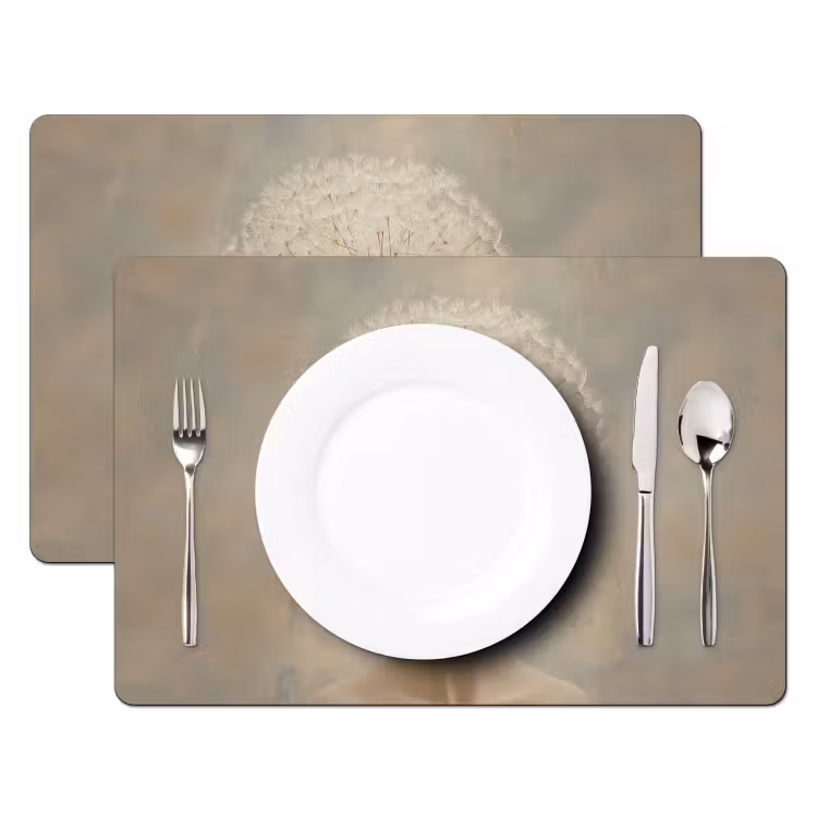 Dromerig - Beige - Paardenbloemzaadjes Placemat vinyl groot -zzsfeer2_Kitchenyeah-website