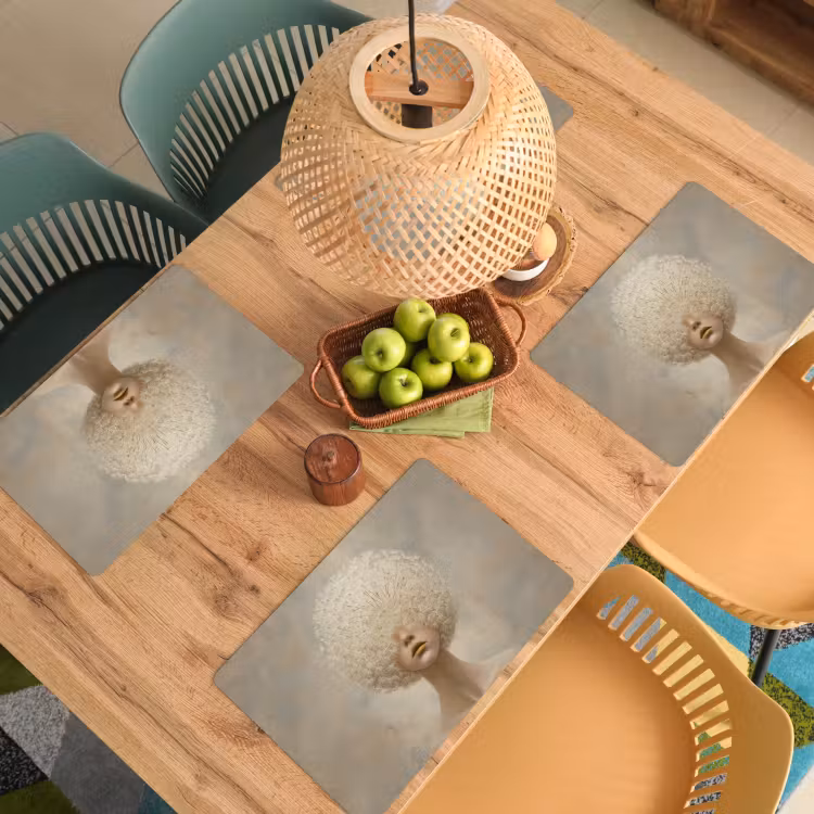 Dromerig - Beige - Paardenbloemzaadjes Placemat vinyl groot -zzsfeer5_Kitchenyeah-website