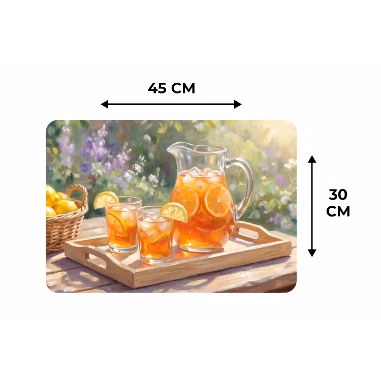 Drank - Citroen - Zomer - Tuin - Geel Placemat vinyl groot -specs