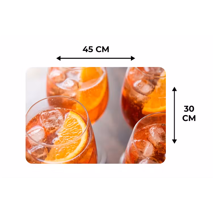 Drank - Sinaasappel - IJs - Zomer - Oranje Placemat vinyl groot -specs