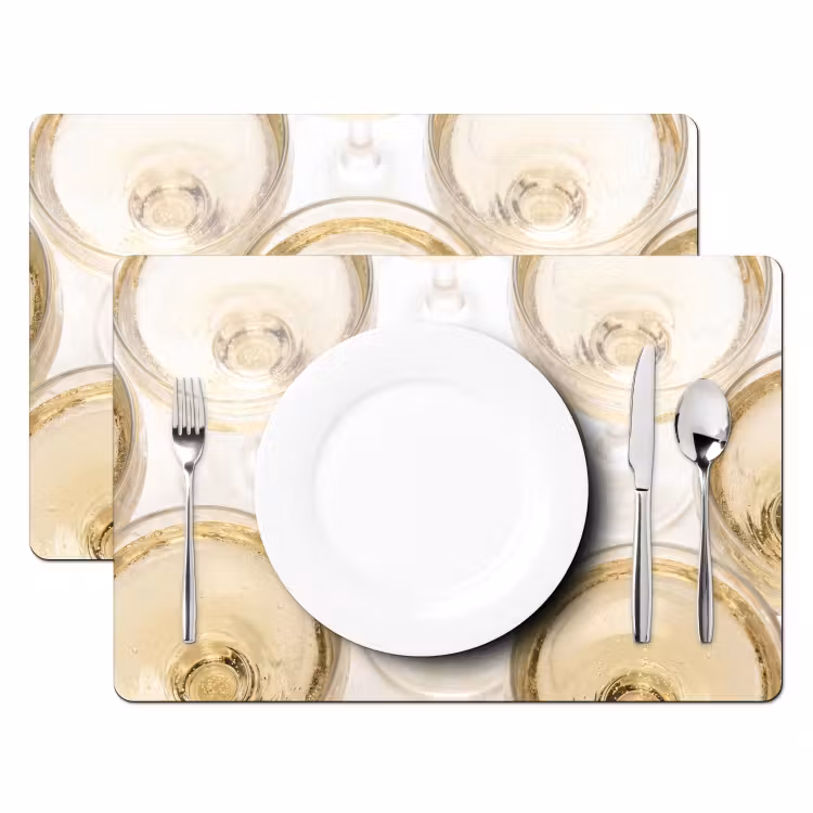 Drank - Glazen - Feest - Goud Placemat vinyl groot -zzsfeer2_Kitchenyeah-website