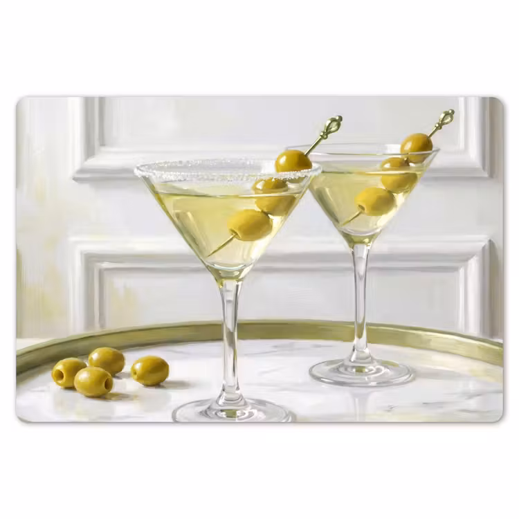 Drank - Martini - Olijven - Modern - Wit Placemat vinyl groot -zzsfeer1_Kitchenyeah-website