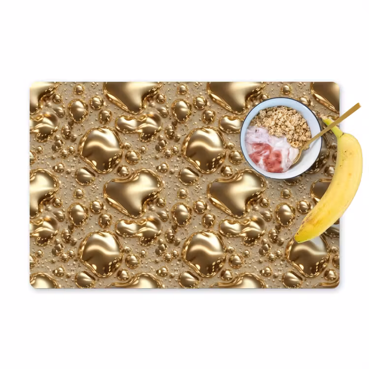 Druppels - Organisch - Goud Placemat vinyl groot 368 -zzzproduct_Kitchenyeah-website