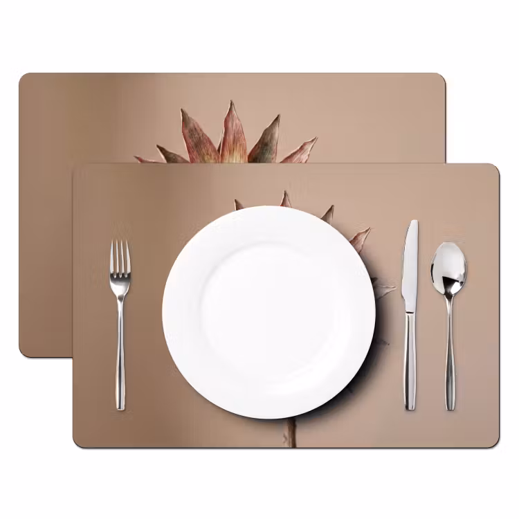 Droogbloem - Protea - Vintage - Beige - Rustiek Placemat vinyl groot -zzsfeer2_Kitchenyeah-website