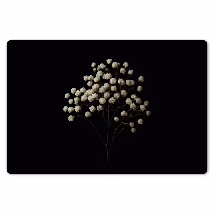 Gipskruid - Bloemetjes - Wit - Minimalistisch Placemat vinyl groot -zzsfeer1_Kitchenyeah-website