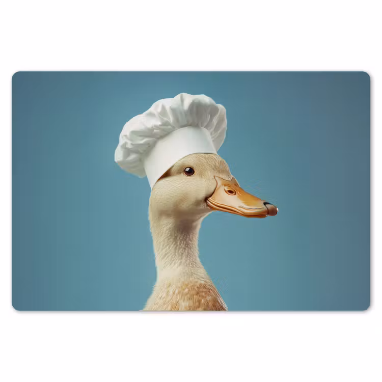 Eend - Koksmuts - Cute - Vogel Placemat vinyl groot -zzsfeer1_Kitchenyeah-website