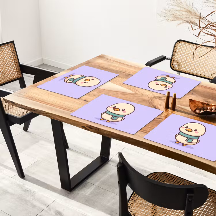 Eend - Sjaal - Paars Placemat vinyl groot -zzsfeer4_Kitchenyeah-website