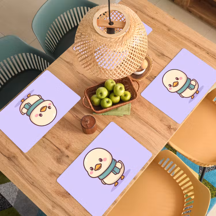 Eend - Sjaal - Paars Placemat vinyl groot -zzsfeer5_Kitchenyeah-website
