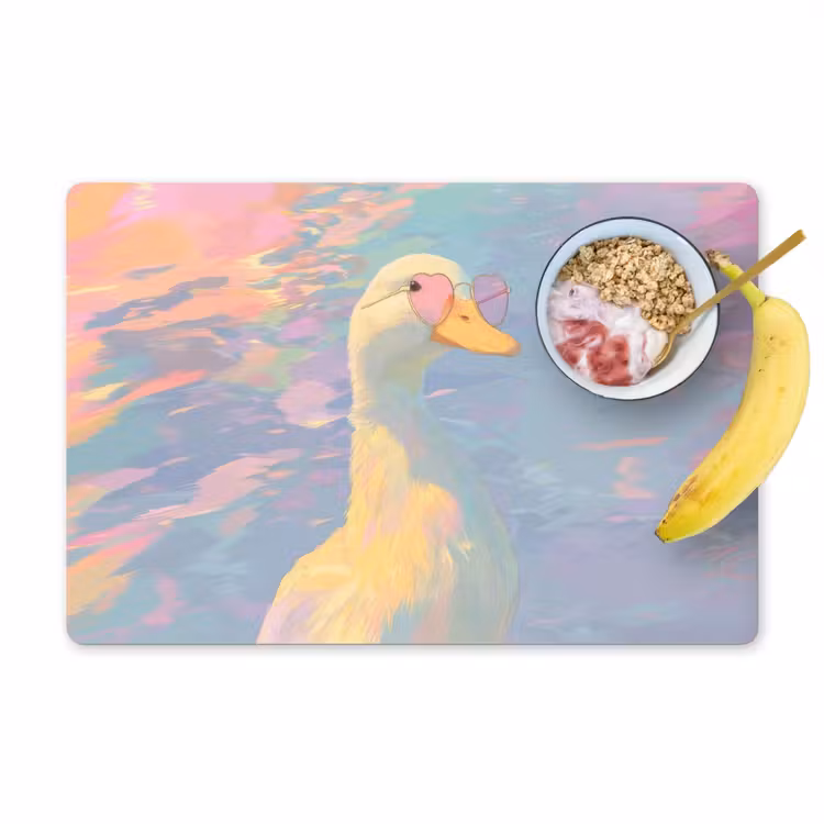 Eend - Zonnebril - Water Placemat vinyl groot -zzzproduct_Kitchenyeah-website