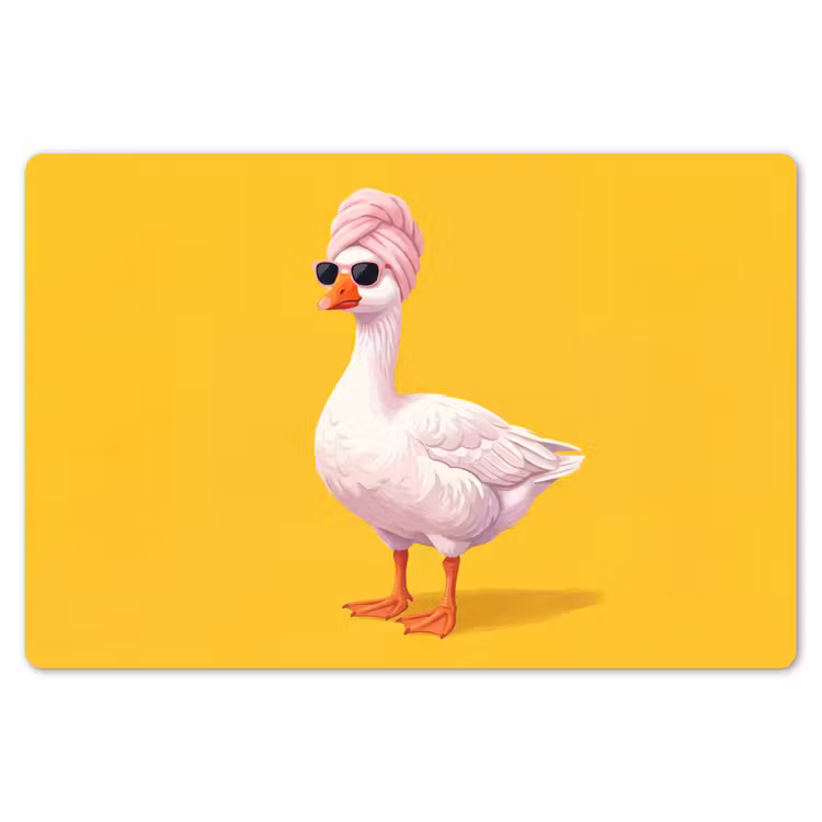 Eend - Zonnebril - Geel Placemat vinyl groot -zzsfeer1_Kitchenyeah-website