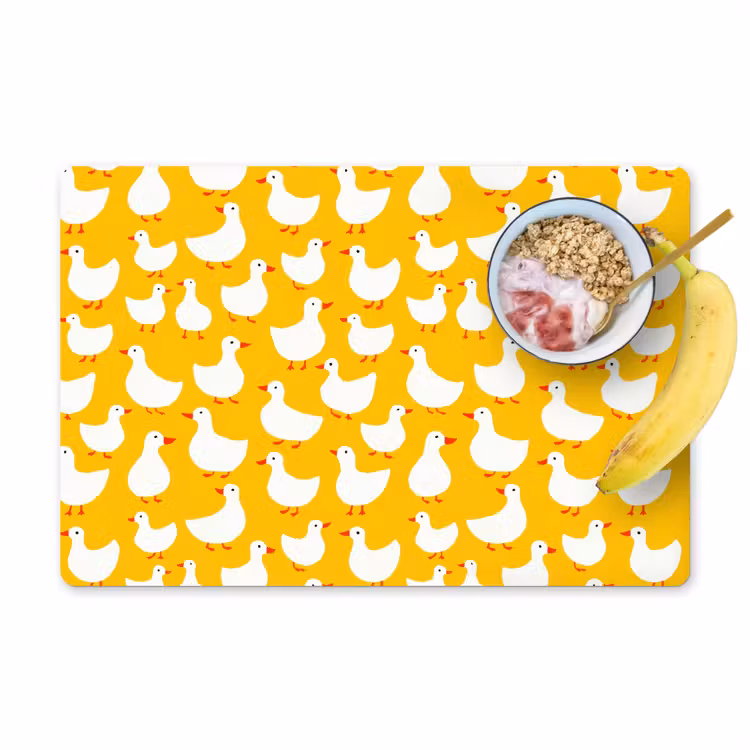 Eendjes - Patroon - Geel Placemat vinyl groot 368 -zzzproduct_Kitchenyeah-website