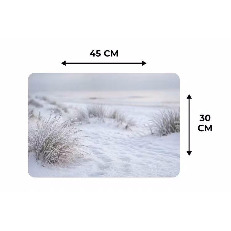Duinen - Sneeuw - Strand - Winter - Serene Placemat vinyl groot -specs