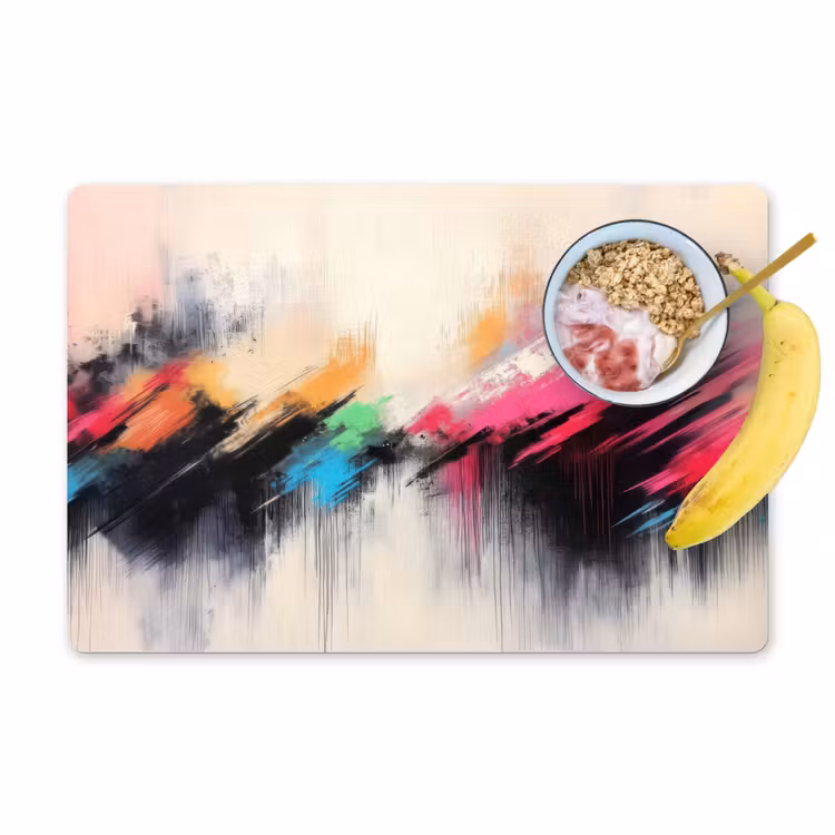 Dynamisch - Abstract - Kleurrijk - Zwart Placemat vinyl groot -zzzproduct_Kitchenyeah-website