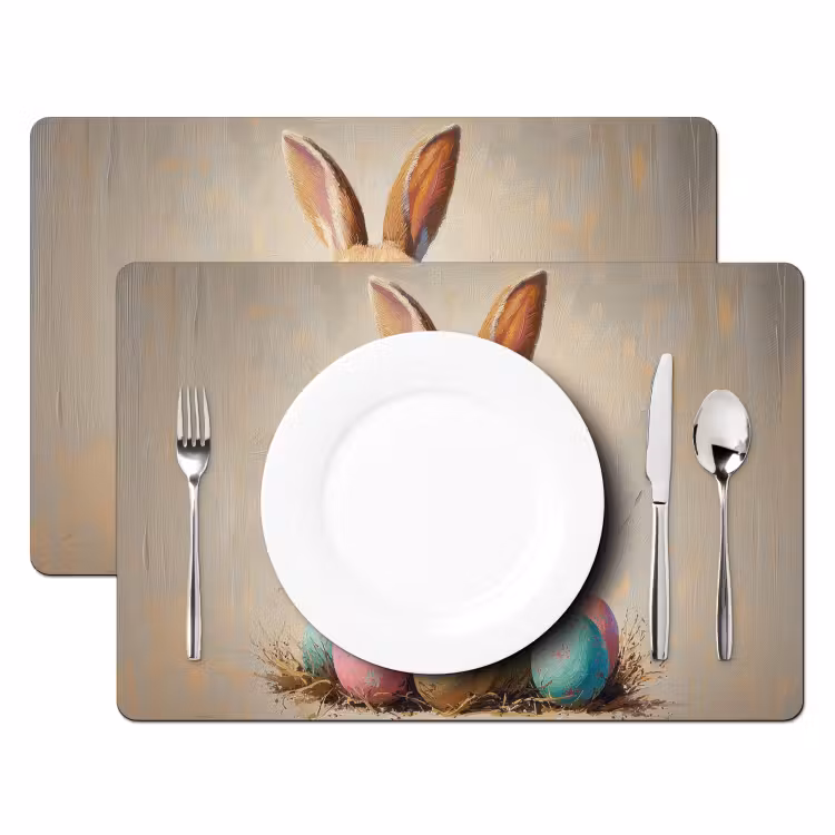 Paashaas - Pastel - Eieren Placemat vinyl groot -zzsfeer2_Kitchenyeah-website