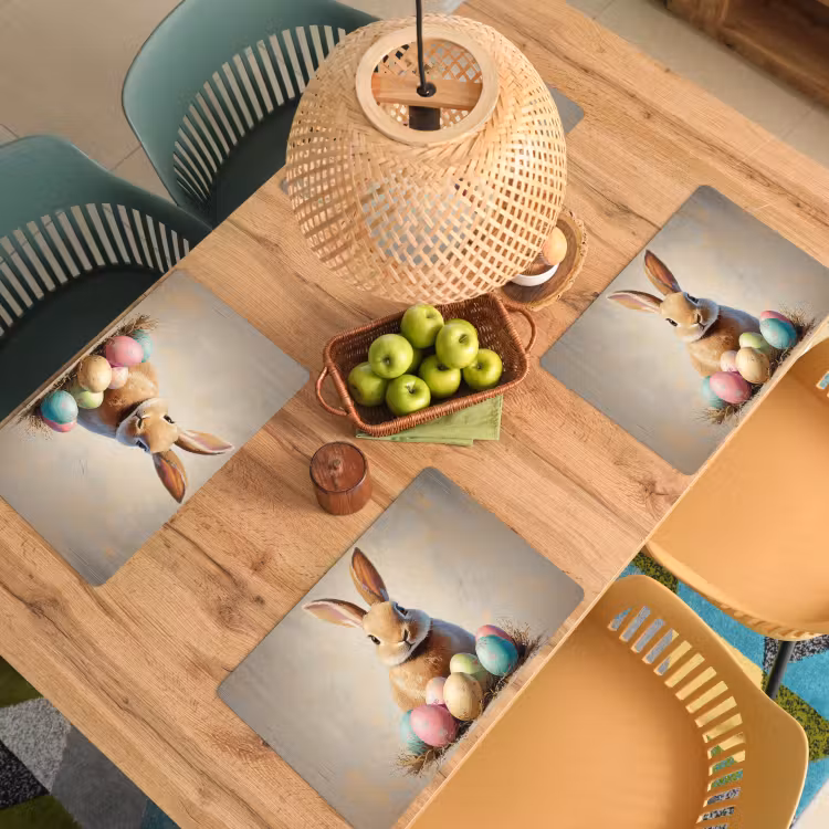 Paashaas - Pastel - Eieren Placemat vinyl groot -zzsfeer5_Kitchenyeah-website