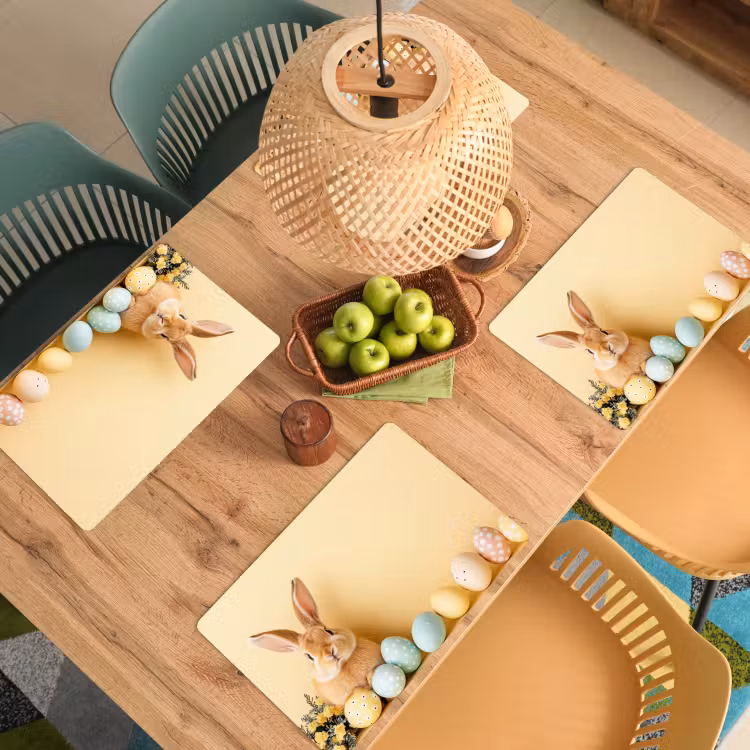 Eieren -  Konijn - Pasteltinten Placemat vinyl groot -zzsfeer5_Kitchenyeah-website