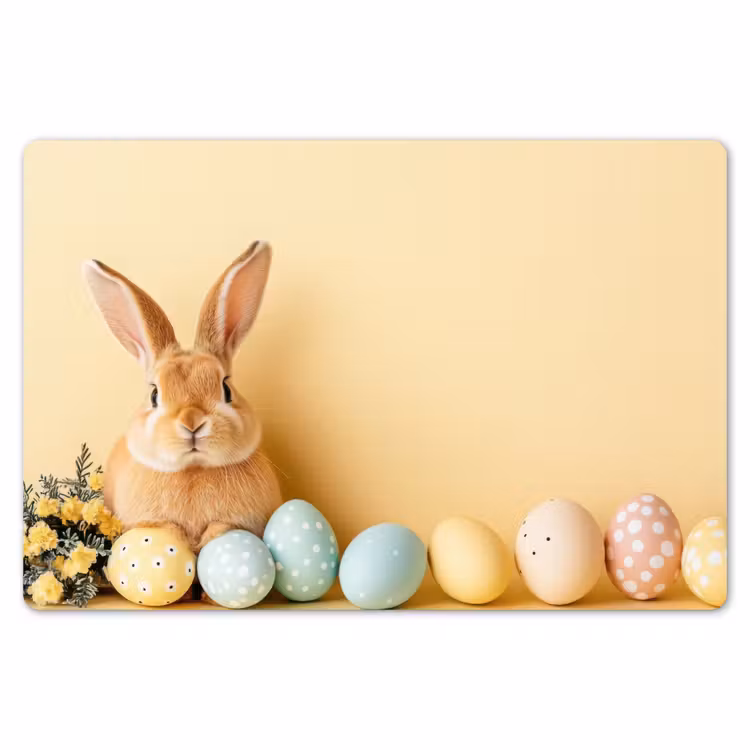 Eieren -  Konijn - Pasteltinten Placemat vinyl groot -zzsfeer1_Kitchenyeah-website