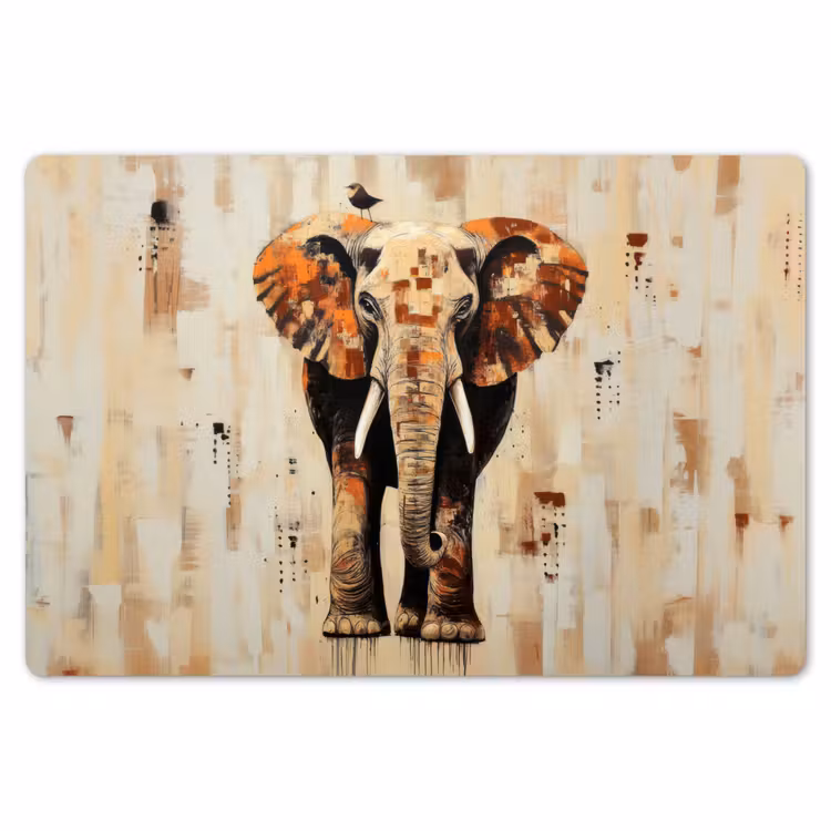Olifant - Slurf - Mozaïek - Abstract Placemat vinyl groot -zzsfeer1_Kitchenyeah-website