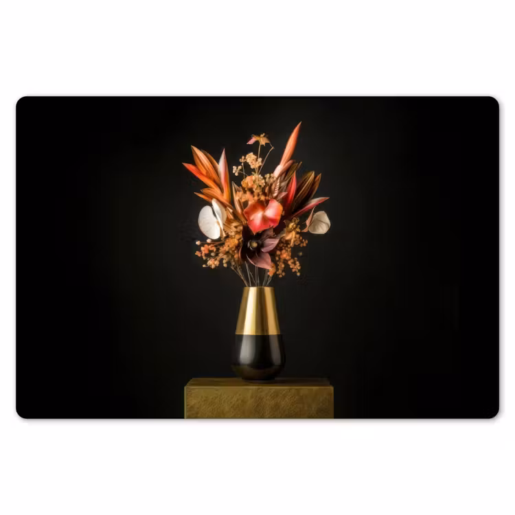 Exotisch - Boeket - Vaas - Goud Placemat vinyl groot -zzsfeer1_Kitchenyeah-website