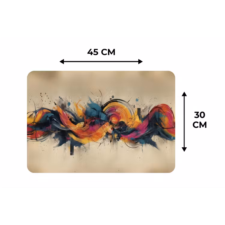 Explosie - Kleurrijk - Vormen - Abstract Placemat vinyl groot -specs