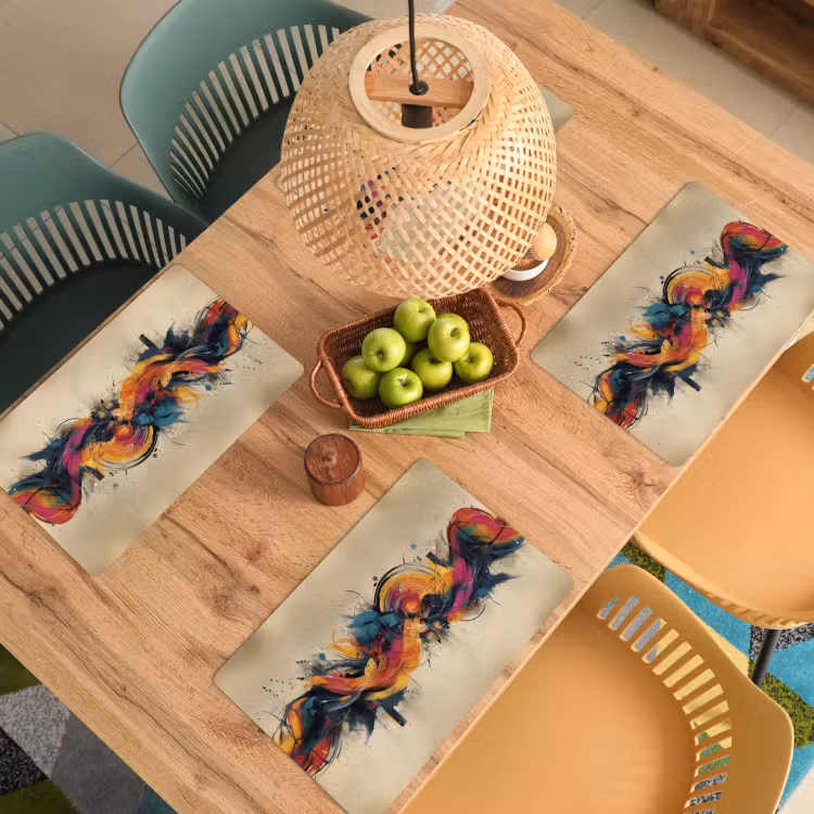 Explosie - Kleurrijk - Vormen - Abstract Placemat vinyl groot -zzsfeer5_Kitchenyeah-website