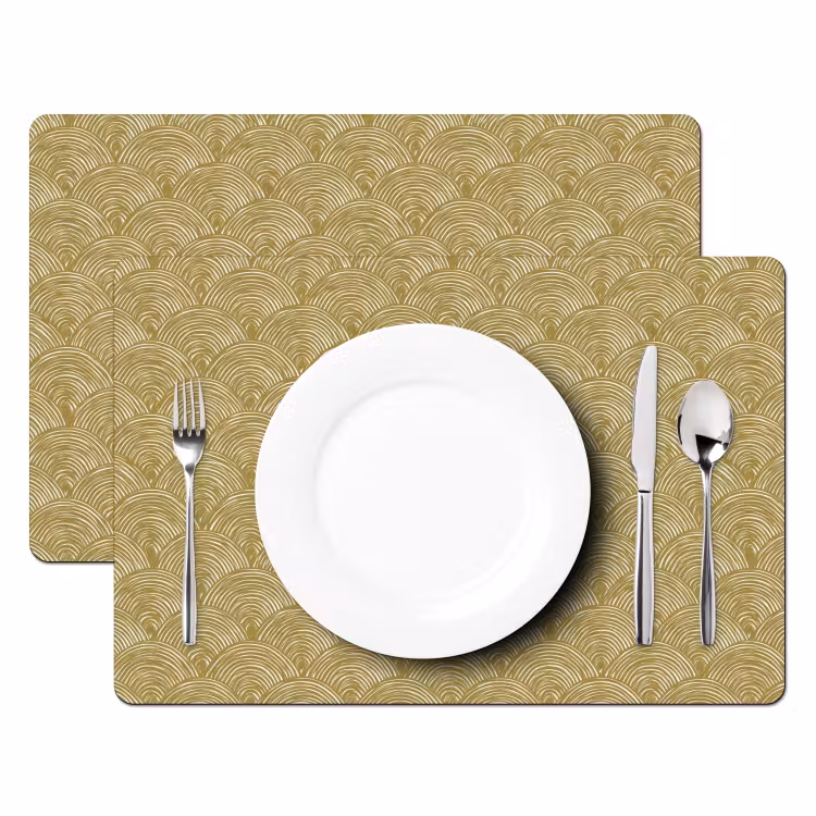 Waaier - Geometrisch - Groen Placemat vinyl groot 368 -zzsfeer2_Kitchenyeah-website