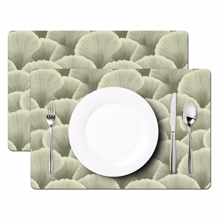 Waaier - Blad - Groen Placemat vinyl groot 368 -zzsfeer2_Kitchenyeah-website