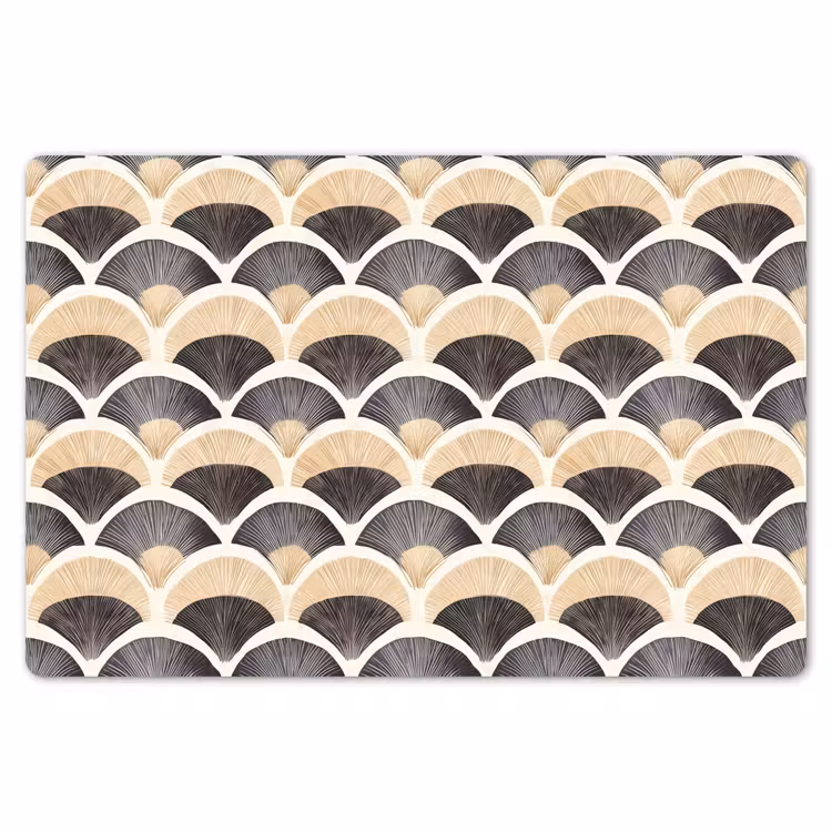 Waaier - Patroon - Zwart - Beige Placemat vinyl groot 368 -zzsfeer1_Kitchenyeah-website